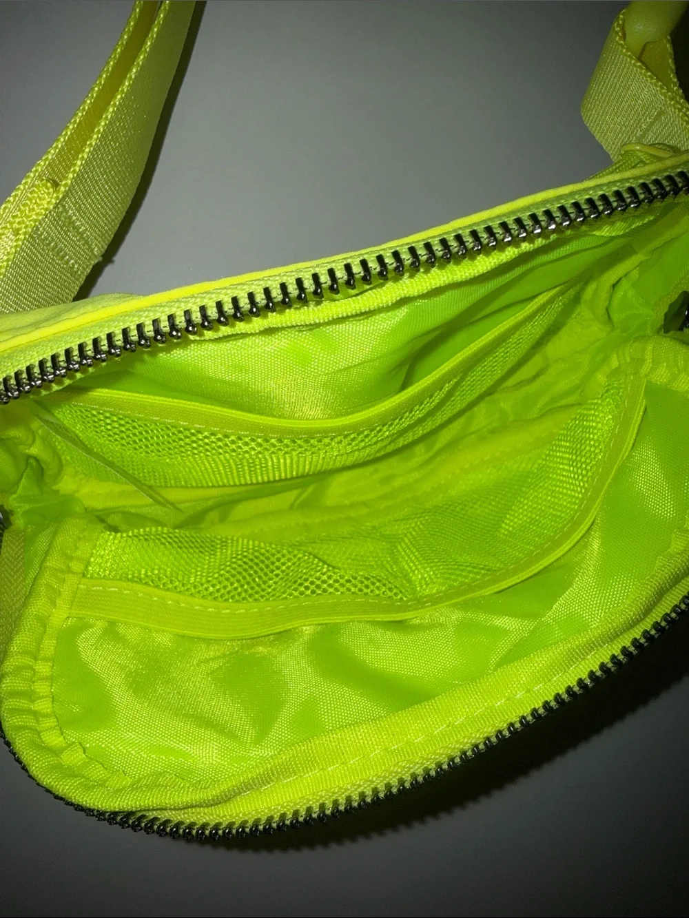 Nostalgia Neon Yellow Crossbody Pouch with Black Logo